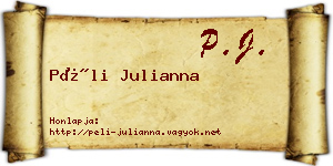 Péli Julianna névjegykártya